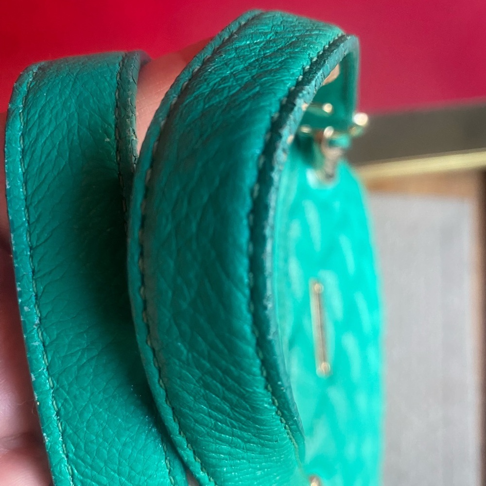 Kate Spade Fun Green Small Georgina Gold Coast satchel crossbody leather quilted - Picture 9 of 16